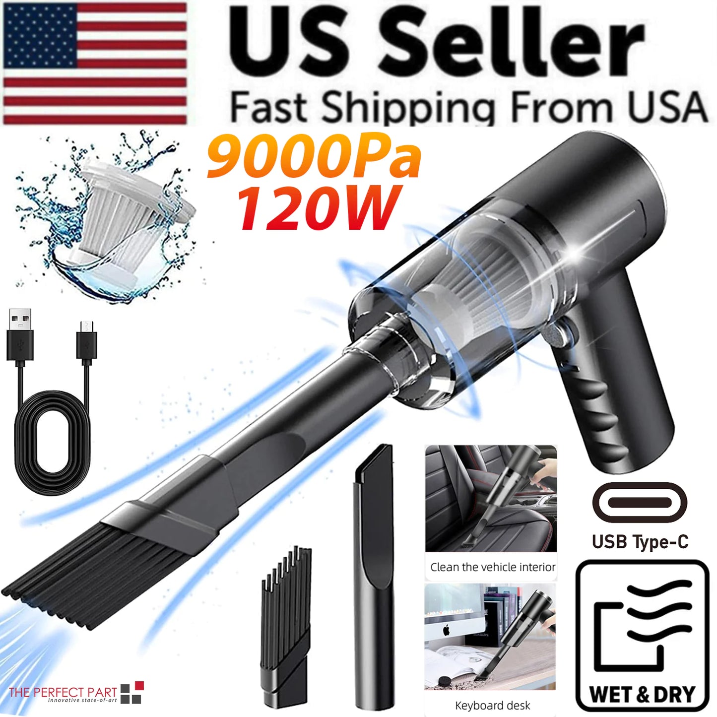 120W Portable Car Vacuum Cleaner